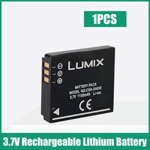CGA-S005E CGA-S005 S005E 3.7V 1150mAh 충전식 리튬 배터리 DMW-BCC12 DB60 NP70 LX1 LX2 LX3 FX1 FX3 FX8 카메라, [01] 3.7 볼트, [01] 1PCS