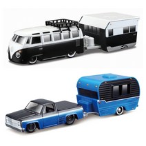 마에스토 캠핑카 트레일러 미니어처 장식 다이캐스트 모형 자동차, 2.1987 chery 1500 트레일러