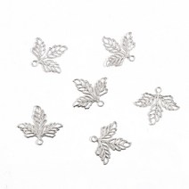 10pcs 선조 꽃 잎 포장 스크랩북에 대 한 금속 매력 DIY 쥬얼리 공예 랩 귀 액세서리, 05 25x23mm Rhodium10Pcs