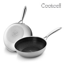 쿡셀 블랙큐브 스텐레스 궁중팬 싱글 4개국특허 특수코팅, 24cm, 1개