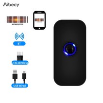aibecy 휴대용 3-in-1 바코드 스캐너 1d2dqr 바코드 리더 지원 bt 2.4g 무선 usb 유선 연결 바코드 스캐너, 1차원 코드