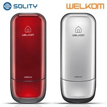 웰콤 WRB100 번호키전용[전자키 ] 마스터번호기능 디지털도어락 현관문 도어록, 레드
