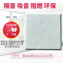 방음스펀지 방음부스 흡음판 셀프방음 방음벽지 노래방 녹음실 방음벽 섬유 패널 난연 접착, 흰색 30cm60cm1.5cm블록