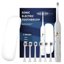 Maxwisdom Electric Toothbrush with Travel Case - for Adults 15 Modes 6 Dupont Brush Heads 4 Months