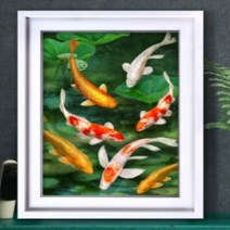 잉어 그림 황금 비단 풍수 돈들어오는그림 17W RF4, 상세페이지 참조
