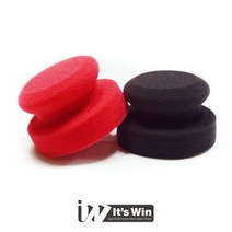 잇츠윈 스탬프윈 왁싱 스펀지 왁스 어플리케이터 왁싱 패드 레드 블랙 2개 1세트, 레드 1개(10cm)