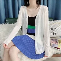 [오노마] ONM 여성 봄 여름 비침있는 얇은 가디건 5컬러 원피스코디