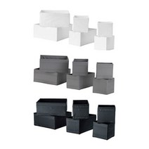 이케아 SKUBB 수납함6종, 상세설명 참조, 다크그레이_004.729.57