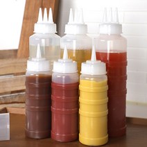 뚜껑소스통 참기름 간장 시럽 오일 양념병 드레싱소스 마요네즈통 1구 3구, 3구뚜껑소스통, 중