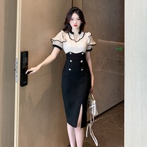 돌잔치엄마원피스 베이비돌원피스 여름 브이넥 슬림핏 드레스