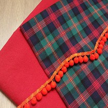 [아씨원단] 면20수 메리크리스마스체크&워싱린넨무지 Z62, 워싱린넨레드