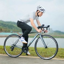 사이클 산악 출퇴근 입문로드 알루미늄 에어로 로드자전거, 블랙 실버 510mm