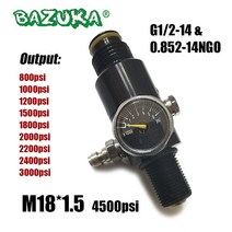 M18 * 1.5 공기 HPA 4500psi 압축 공기 CO2 탱크 레귤레이터 밸브 출력 압력 800psi ~ 3000psi 다이빙 실린더 병 신제품