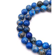 WANYS 주얼리 제작용 다채로운 임페리얼 재스퍼 비즈 6mm 드래곤 베인 라운드 팔찌용 60개/가닥 [관부가세 포함] 708782, Lapis Blue, 10mm