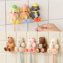 바이곰 정품 로마네 칫솔걸이 / 실리콘 흡착식, 베리, 도낫도낫(곰)