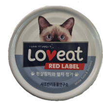 사조 러브잇 레드라벨 고양이 간식캔 160g, 흰살참치 + 멸치 혼합맛, 26개