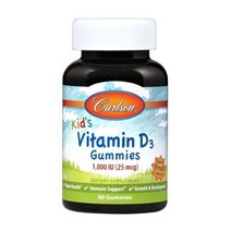 칼슨랩스 어린이 비타민 D3 1000IU 25mcg 내추럴 프루트 구미, 60개입, 2개