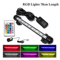 ER012 수족관 방수 Led 다이빙 탱크 RGB 다채로운 원격 장식 수중 물고기 바다 성장 잔디 식물 잠수정 램프, rgb 빛 78cm