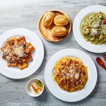 파스타 1+1 커플세트 수제피클 식전빵 택배맛집, 라구링귀니파스타, 바질페스토파스타