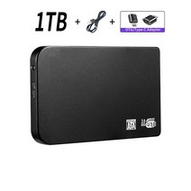 1테라 4테라 새로운 휴대용 SSD 1TB 2TB 외장 하드 드라이브 유형-C USB 3.0 노트북/데스크탑/맥용 고속 외, 01 Black 1TB, 한개옵션1