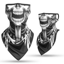 스포츠 해골 얼굴 두건 반 인쇄 마스크 스키 재사용 튜브 스카프 낚시 하이킹 러닝 넥 게이 터 커버 남성 여성, [01] 1