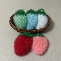 디버스마켓 딸기수세미 뜨개수세미 핸드메이드 5p A세트