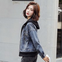 UUJULY 여성 데님자켓 후드자켓 점퍼 코트 봄가을자켓