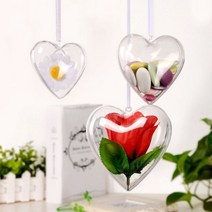 플라스틱 투명 아크릴볼 공 하트 12cm 1P 캡슐 공 볼 투명 하트 플라스틱 구 캡슐 아크릴볼, 투명하트공-12cm