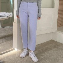 [바보사랑] 여자 컬러풀 일자 코튼 면바지 9부 팬츠[옷자락]