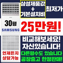 삼성 스탠드에어컨 냉난방기 냉온풍기 15평 18평 23평 30평 40평 [실외기포함] 인버터 업소용 사무용, (냉/난방) 삼성 스탠드형 30평(380v)
