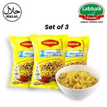 MAGGI 2Minute Noodles Masala 70g (Set of 3) 210g (India) 매기 2분 누들 마살라 봉지 라면, 3개