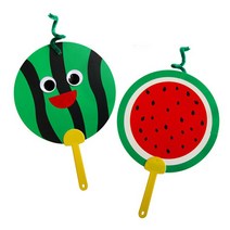 [문구조아] 유니아트 수박 부채 만들기 DIY.190 여름 부채 만들기 재료, 5개
