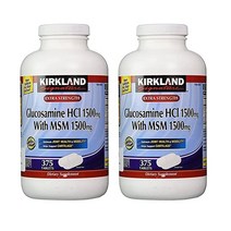 커클랜드 시그니처 엑스트라 스트렝스 글루코사민 HCI 1500mg M 375정BGSL, 375 카운트(2팩)