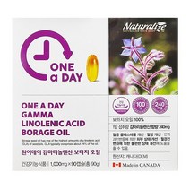 네추럴라이즈 - 원어데이 감마리놀렌산 보라지 오일 1000mg x 90캡슐 보라지꽃종자유 보라지오일 캐나다, 1, 1000mg*90캡슐