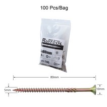 100pcs t25 매실 꽃 셀프 태핑 나사 데크 나무 바인딩 나사 목공 도구, 5*80mm