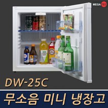 메가텍 하이미니바 무소음 미니냉장고DW-25C 고급 강화유리 온도 조절기 트레이 도어방향 변경가능, 그레이