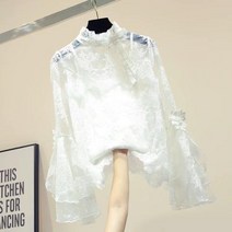 얇은 긴팔 레이스 투피스 여봄 루즈핏 플레어 소매 끈 상의 습기