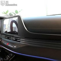 JS automotive 더뉴그랜저 네비게이션 패널 마스크 스티커 커버 기스방지 카본 몰딩 랩핑 자동차 차량 실내 인테리어 용품, 유광블랙카본