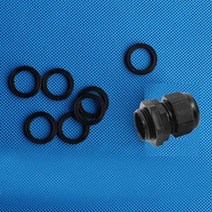 견고한 10pcs pg11 케이블 글 랜드 5-10mm 와이어 ce 화이트 블랙 ip68 방수 나일론 플라스틱 고무 o 링 씰, 한개옵션1, 06 Black With Gasket