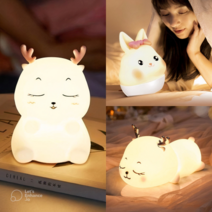 레이셔 무드등 충전식 LED 토끼 사슴 (간편터치 빛색변경), 블링블링 아기사슴뿔