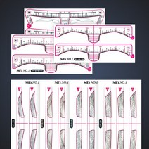 뷰티하이 눈썹 디자인 스티커자 7종 반영구 눈썹문신 시술 반영구화장재료 연습, 60set, 여자 일자형