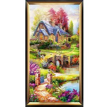 히여 보석 십자수 DIY 패키지 3D 90여종 도안 소형 중형 대형 시리즈, 1세트, 72. 정원 풍경 BH-263