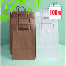 원탑 종이쇼핑백 종이가방 도시락쇼핑백 100매, 크라프트_특소 100매 180 x 90 x 230