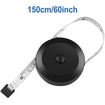 1.5m/60inch 흑백 테이프 측정 양면 개폐식 도구 자동 ABS 유연한 미니 바느질 단추 측정 테이프, 02 white