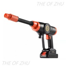 THE OF ZHU 충전식 고압수 러시 가정용 세탁기 바닥 소형 휴대용 무선 청소기, 배터리 2개 24V