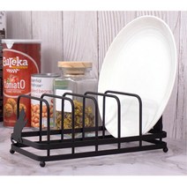 카페 주방 장식용 깔끔 철제 접시꽂이 홀더 정리달인 받침 건조대, 아이보리