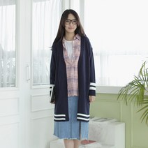 탱크걸 라인배색 포인트 롱가디건(B 28258) 루즈핏가디건