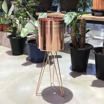시월애_마켓1092화분 럭셔리 메탈 스탠드팟 로즈골드 16x18 38cm 법랑원형화분 예쁜화분 스탠드화분 스탠드메탈화분 원형화분디엠_글로벌마켓1029, ★꿀단지★, ★꿀단지★