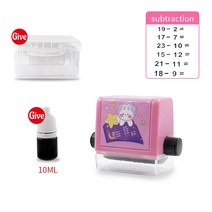 택장지우개 개인정보 보호 지우개 롤러 스탬프 Number Rolling Stamp Addition and Subtraction Question Within 100 Pupils Ma, [01] PinkSubtraction