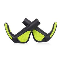 1 쌍 자전거 핸들 바 그립 조정 가능한 미끄럼 방지 사이클링 산악 자전거 커버 야외 인체 공학적 스포츠 바 그립, 검은색 녹색